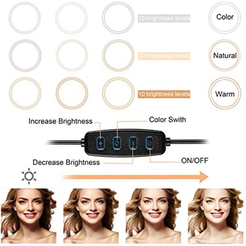 Selfie Fill Light Manufacturer - OEM 10 Inch Desk Lamp 3 Modes 10 Brightness