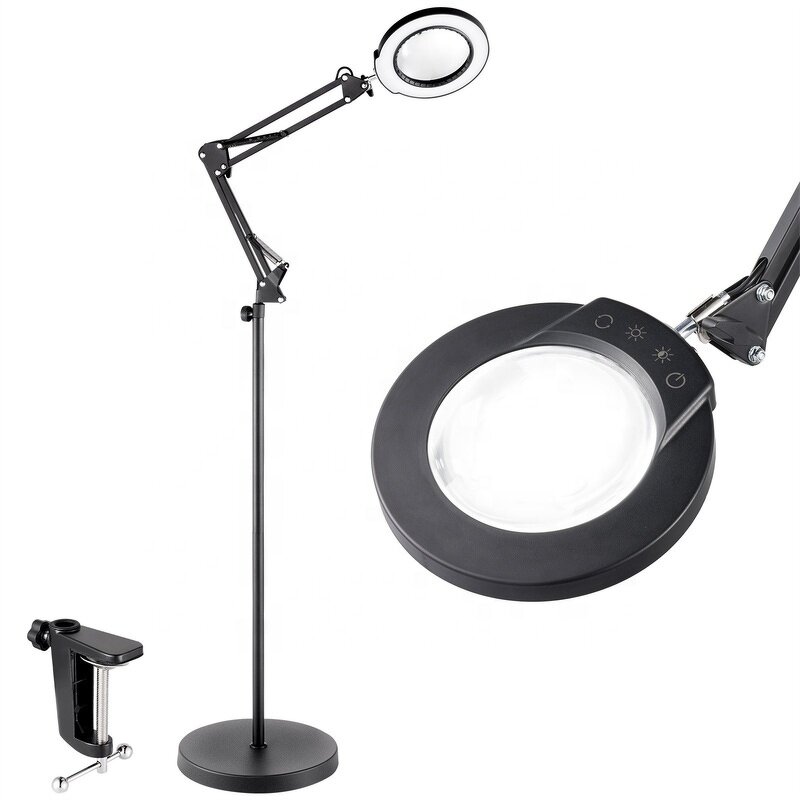 Magnifying Glass Floor Lamp Supplier - OEM 3-IN-1 Touch Dimmable