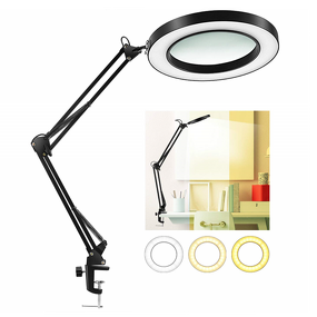 Metal Magnifying Glass Lamp Supplier - OEM 12W Clip-on 3 Color Modes
