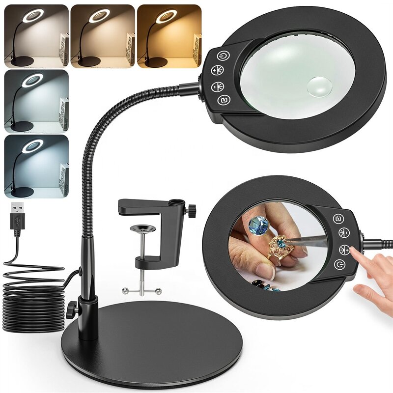 Magnifying Desk Lamp Factory - OEM Newly Upgraded 10X 15X HD Lens