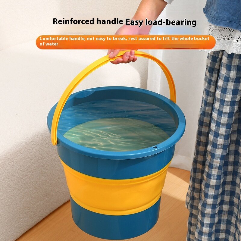 Folding Plastic Bucket Factory - OEM Portable Lid Household Thickened