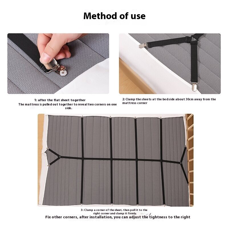Bed Sheet Holder Supplier - OEM Upgraded 12-Clip Long Adjustable