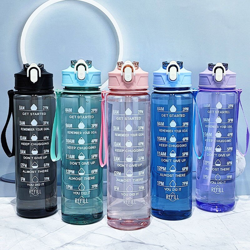 Water Bottle Factory - OEM 2000ML Frosted Gradient Large Capacity