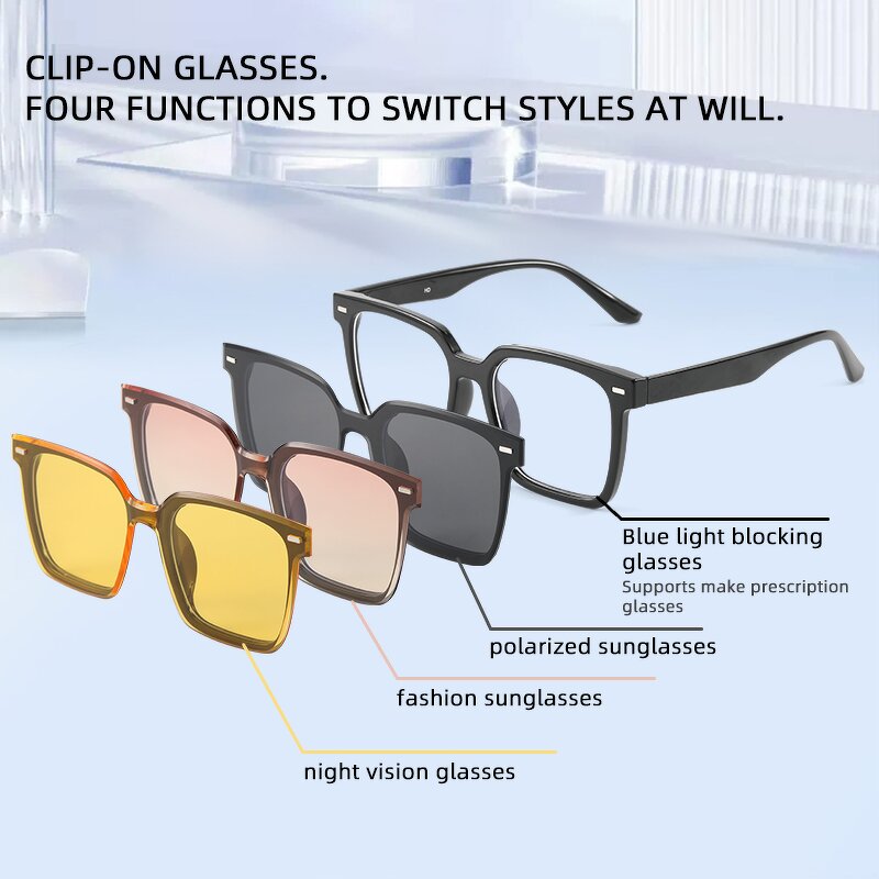 Polarized Clip on Sunglasses Supplier - OEM Women Magnetic Driving Night