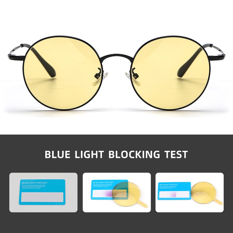 Metal Frame Glasses Manufacturer - OEM Wholesale Round Yellow Lens