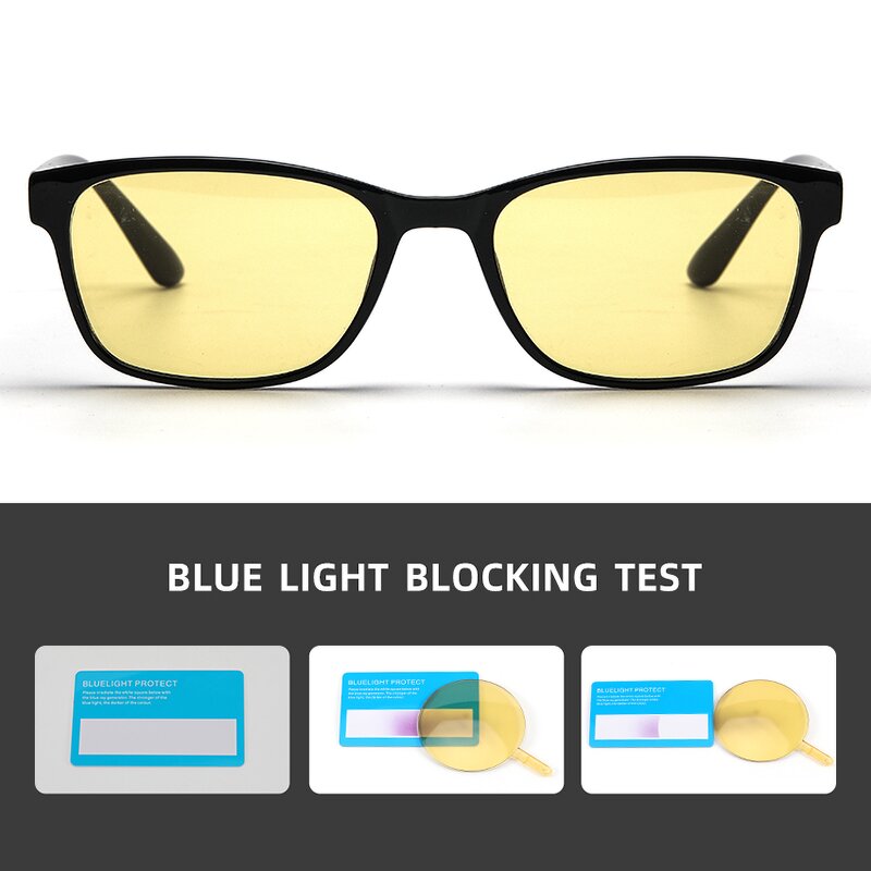 Photochromic Eyeglasses Supplier - OEM TR90 Square Driving Yellow Lens