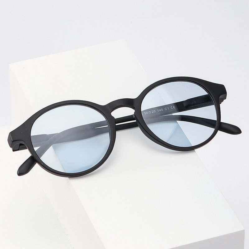 Retro Computer Glasses Manufacturer - OEM TR90 Round Blue Lens