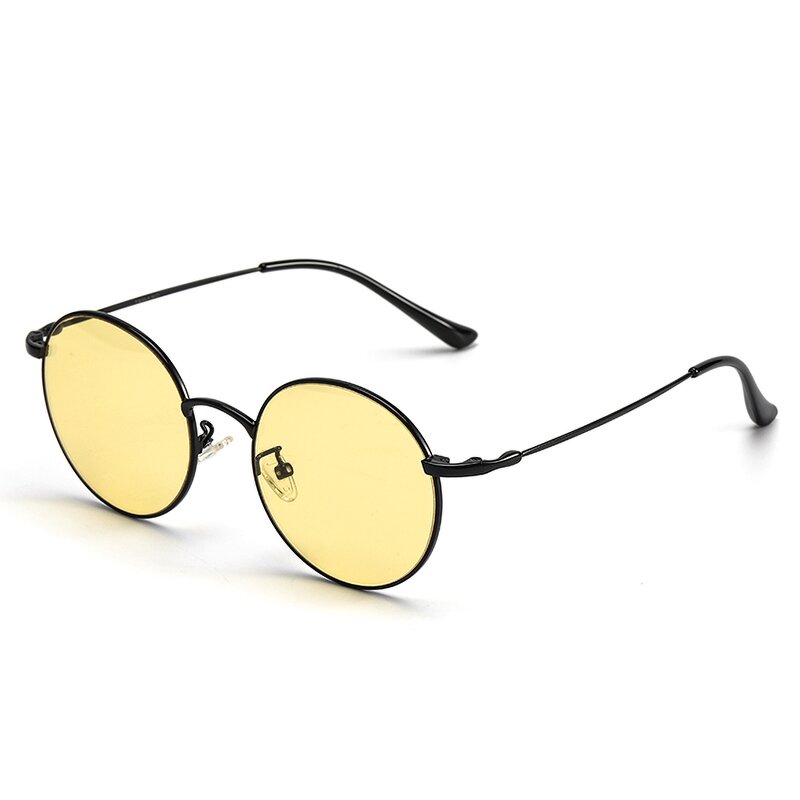 Metal Frame Glasses Manufacturer - OEM Wholesale Round Yellow Lens