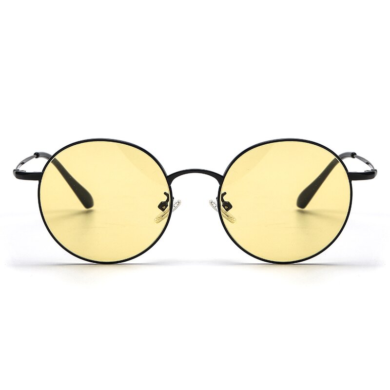 Metal Frame Glasses Manufacturer - OEM Wholesale Round Yellow Lens