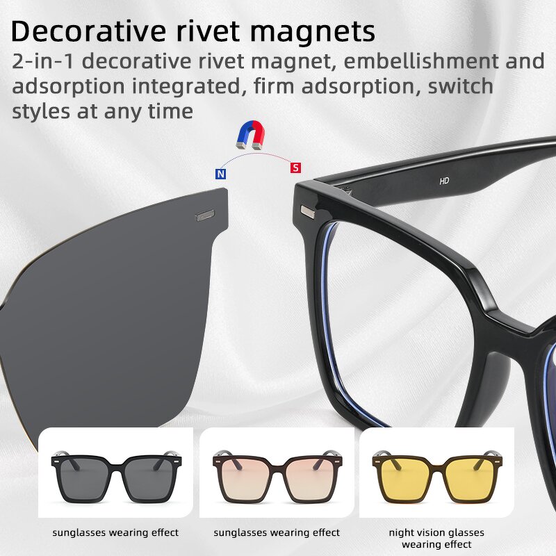 Polarized Clip on Sunglasses Supplier - OEM Women Magnetic Driving Night