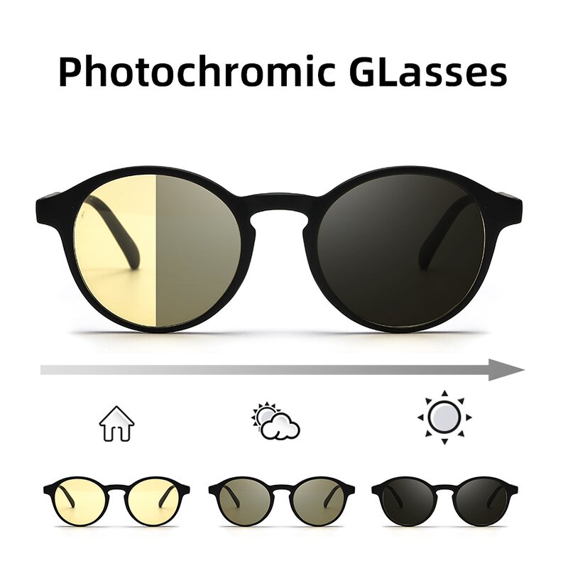 Anti Blue Light Glasses Manufacturer - OEM TR90 Round Photochromic Lens