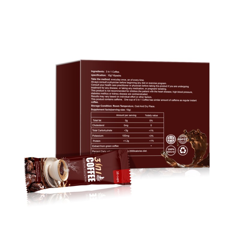 Health Coffee Factory - OEM 3-in-1 Instant Coffee Colon Detox Support