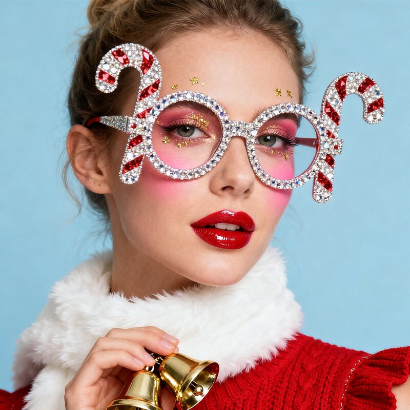 Rhinestone Glasses Manufacturer - OEM Custom Lensless Halloween Christmas Accessories