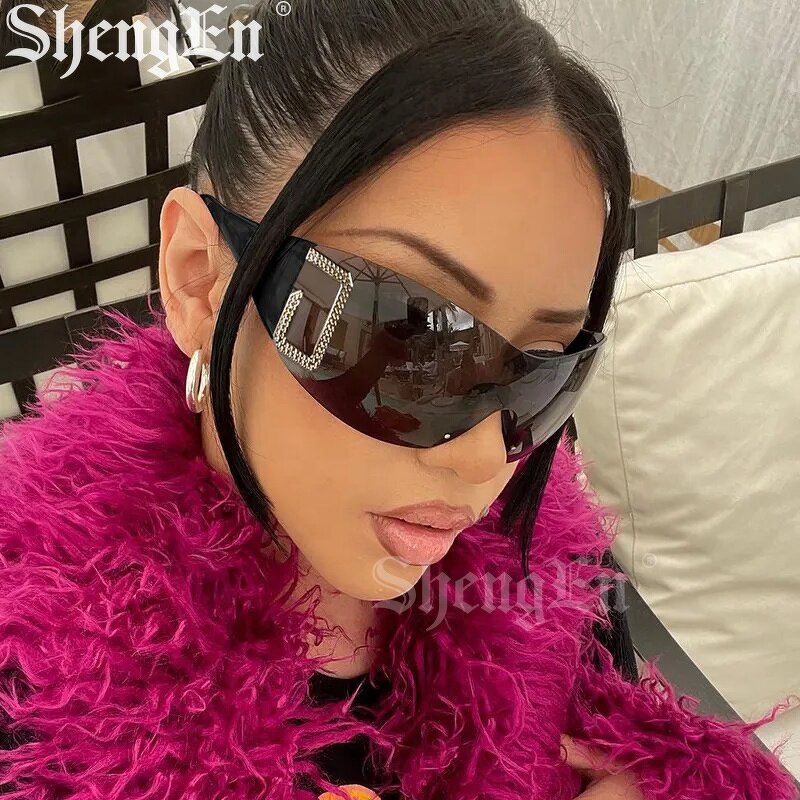One-piece Sunglasses Manufacturer - New Arrivals Fashion Rimless Oversized Shades for Women