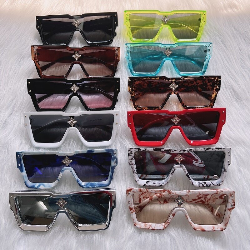 Men White Sunglasses Manufacturer - New Vintage Luxury One-piece Plastics Women Square