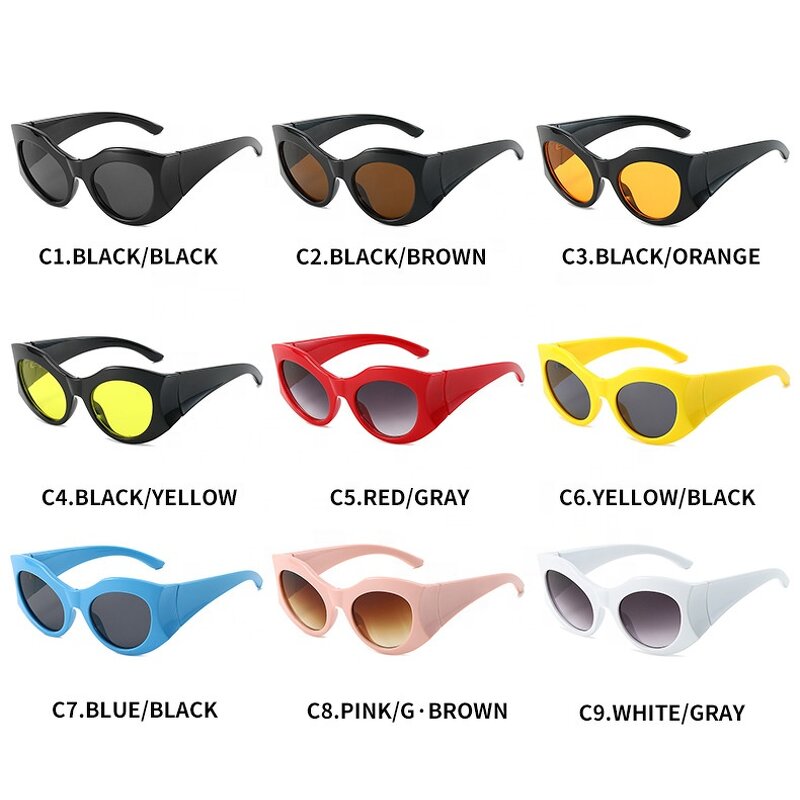 Big Round Sunglasses Factory - New Plastic Frame Vintage Oversized Oval for Women and Men