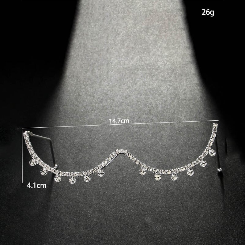 Diamond Eyeglass Frame Supplier - Luxury Fashion Lensless Wave for Party Accessories