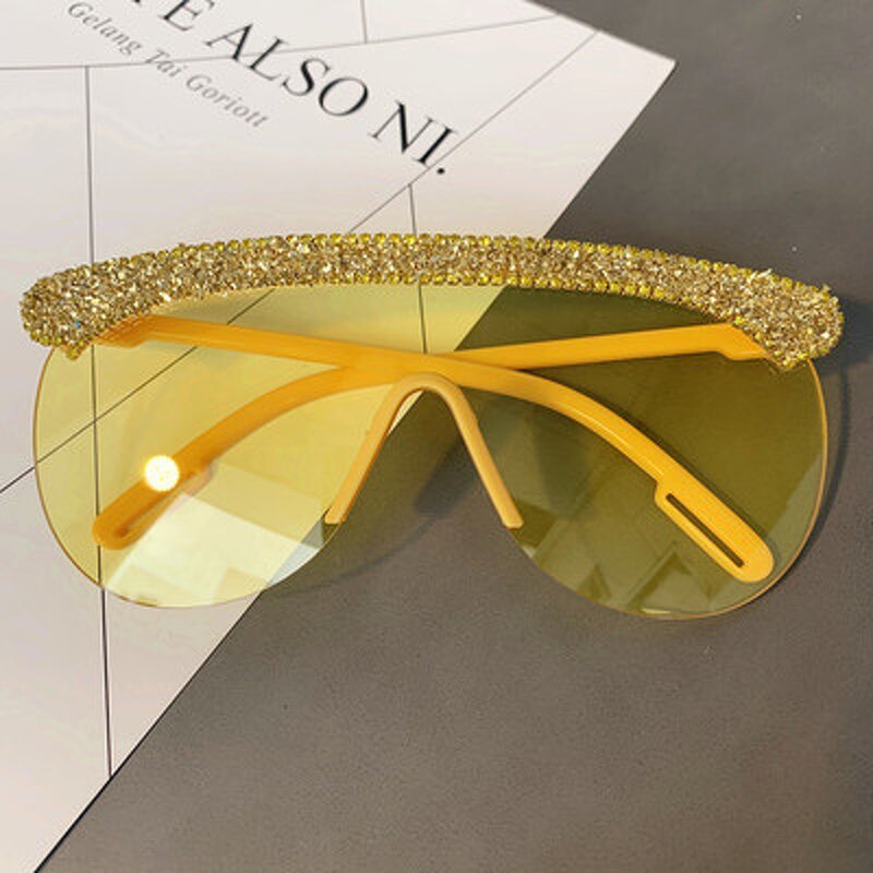 Half Frame Sunglasses Factory - Fashion Luxury Oversized Vintage Semi-Rimless Diamond