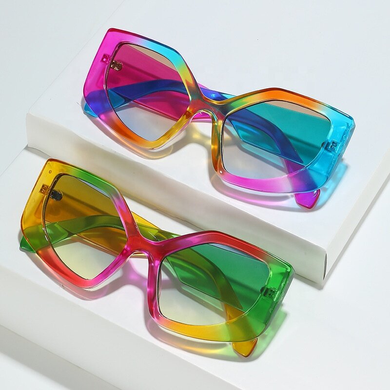 Colorful Cat Eye Sunglasses Supplier - Wide Leg Plastic for Women and Men Vintage Frames