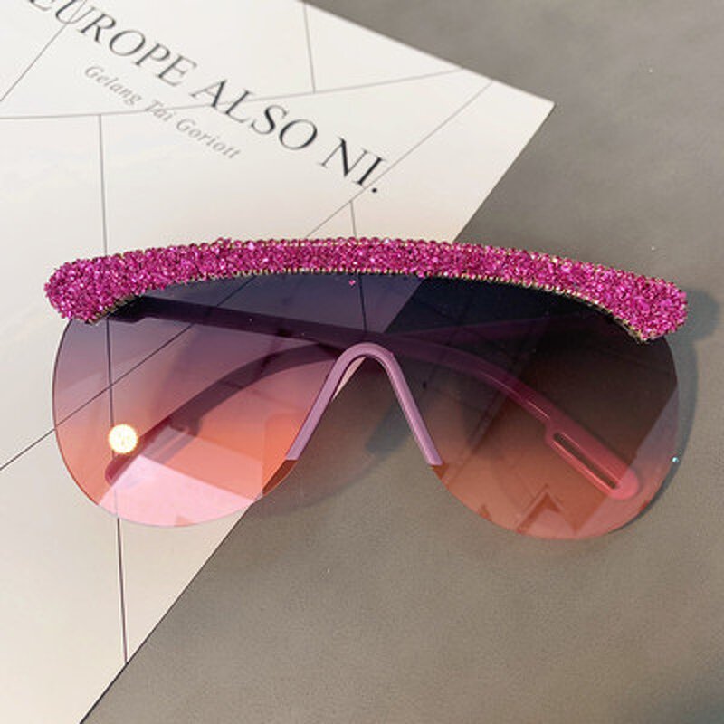 Half Frame Sunglasses Factory - Fashion Luxury Oversized Vintage Semi-Rimless Diamond