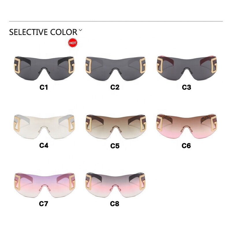 One-piece Sunglasses Manufacturer - New Arrivals Fashion Rimless Oversized Shades for Women