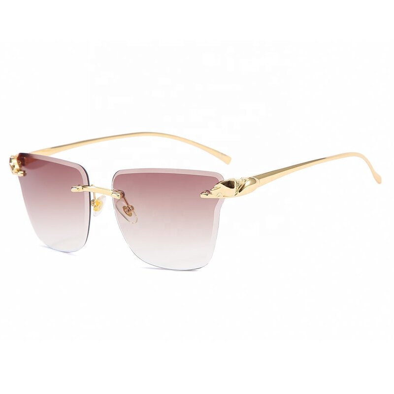 Women Sunglasses Factory - High End 2025 Oversized Vintage Punk Metal Square Rimless