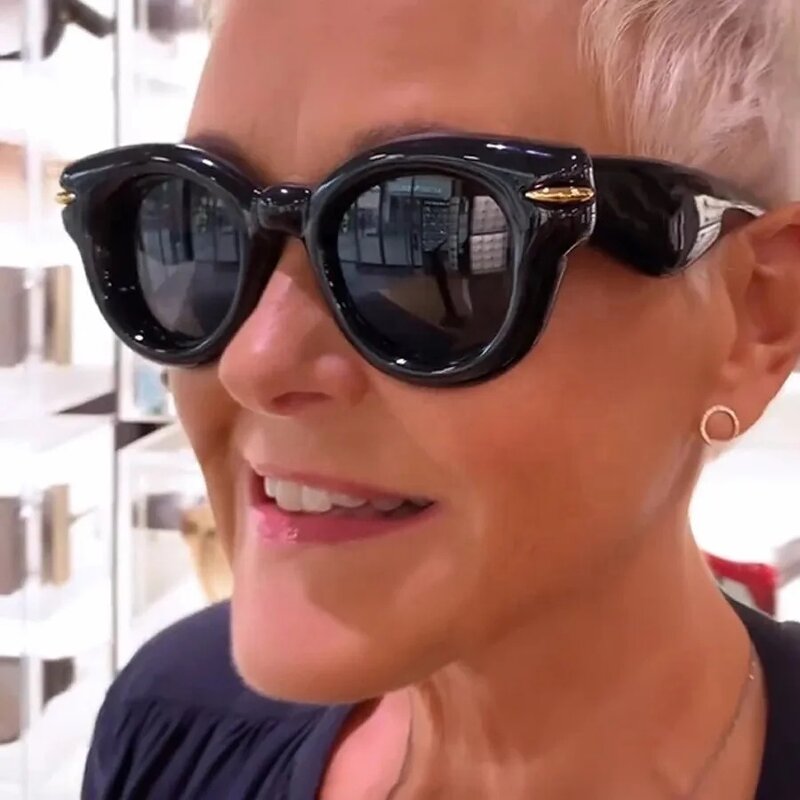 Retro Sunglasses Supplier - High Quality Inflatable Cat Eye Frame Round Lens for Women