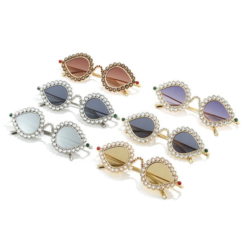 Metal Frame Sunglasses Factory - New Arrival Fashion Luxury Women Small Diamond for Men