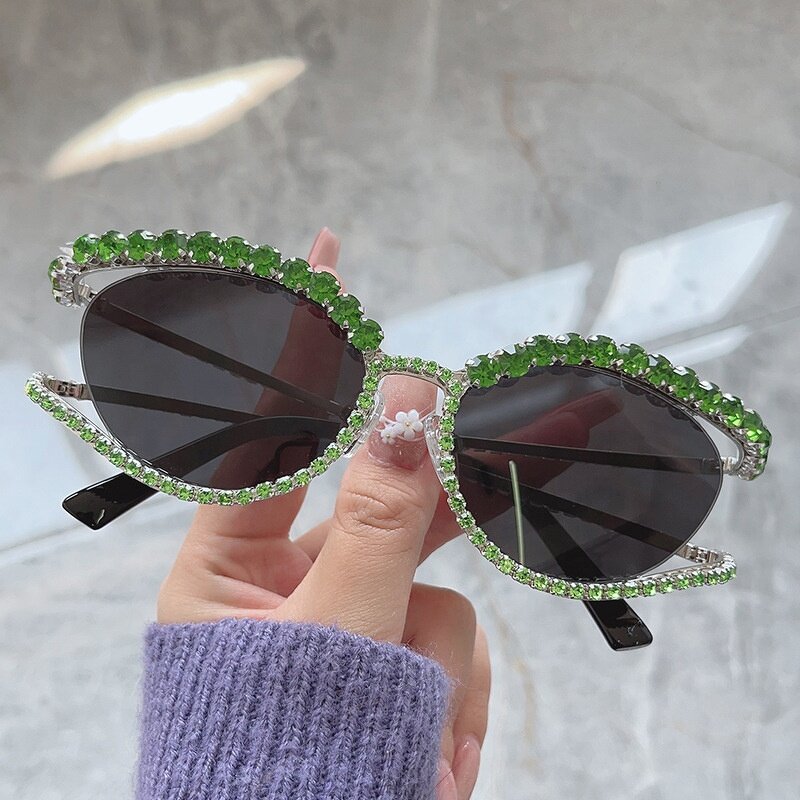 Metal Frame Sunglasses Supplier - Hot Fashion Luxury Vintage Cat Eye Diamond for Women
