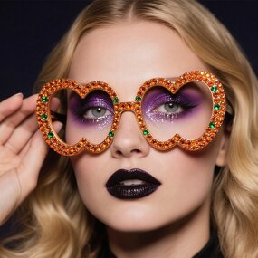 Women Lensless Eyeglass Frames Factory - Luxury Rhinestone for Party Halloween Accessory