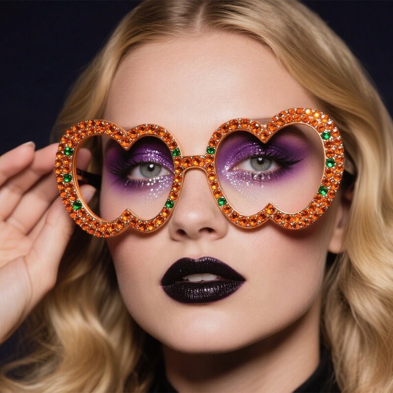 Women Lensless Eyeglass Frames Factory - Luxury Rhinestone for Party Halloween Accessory