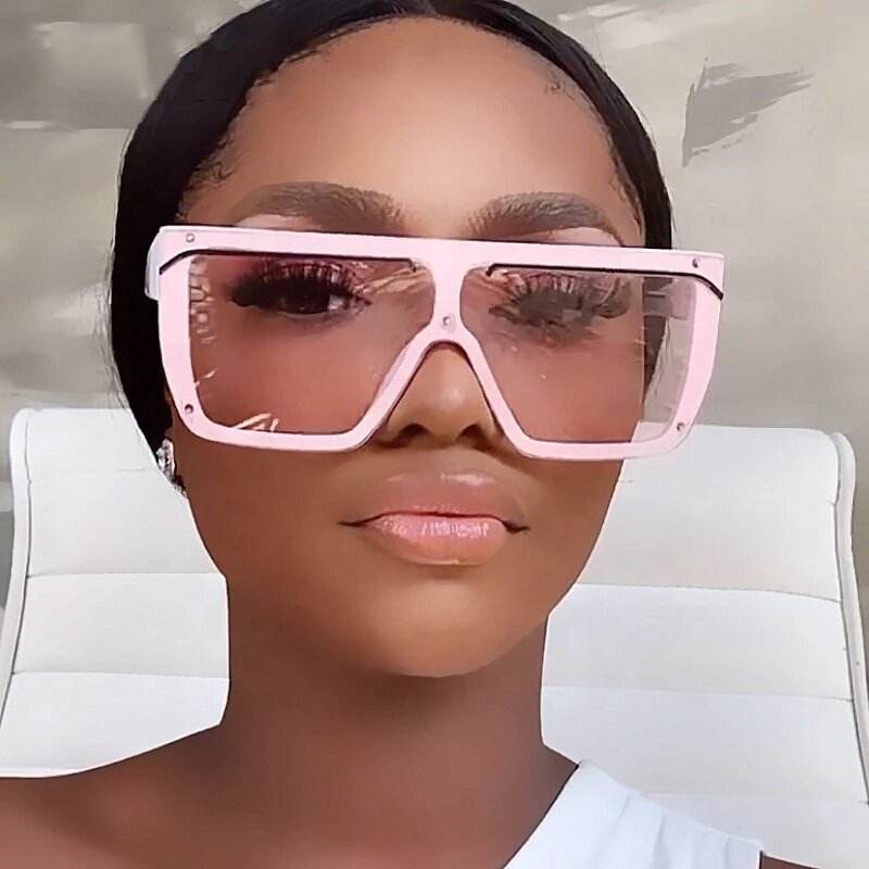 Vintage Plastic Sunglasses Supplier - Latest One Piece Lens Square Oversized Luxury for Women