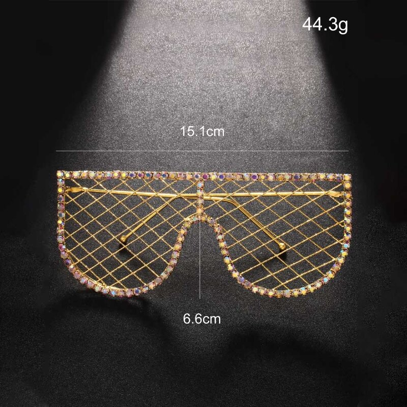 Luxury Eyeglasses Frames Factory - Women Lensless Oversized Grid Diamond 2025
