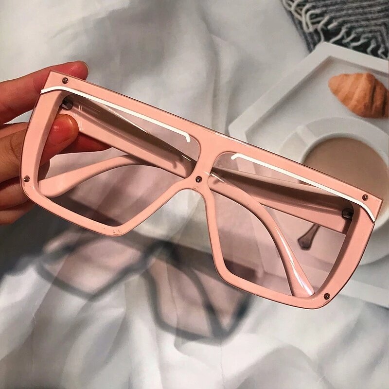 Vintage Plastic Sunglasses Supplier - Latest One Piece Lens Square Oversized Luxury for Women