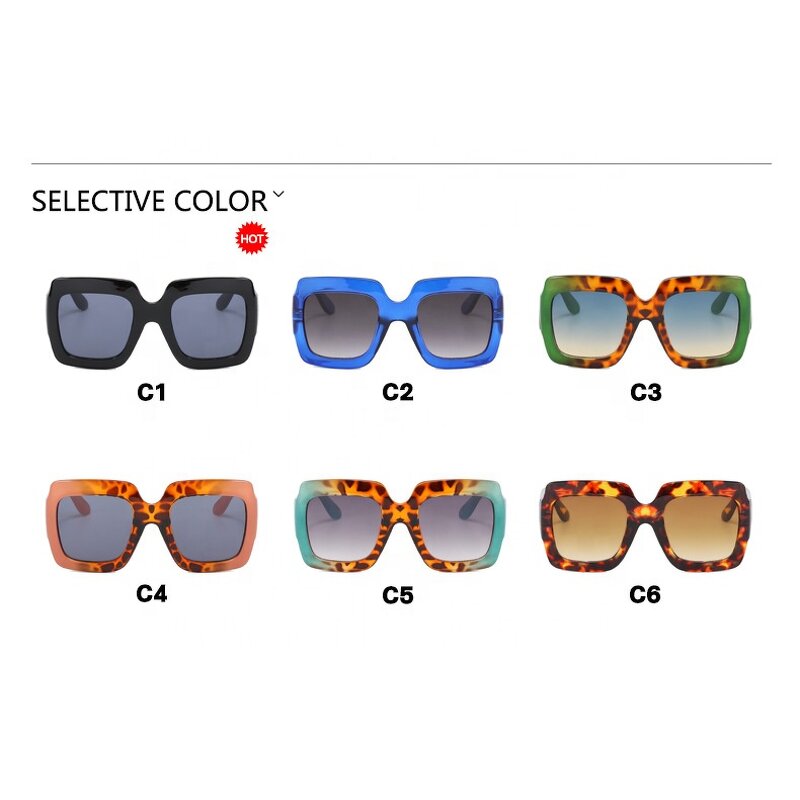 Acetate Square Sunglasses Supplier - New Fashion Vintage Big Plastic Frame Women Shades