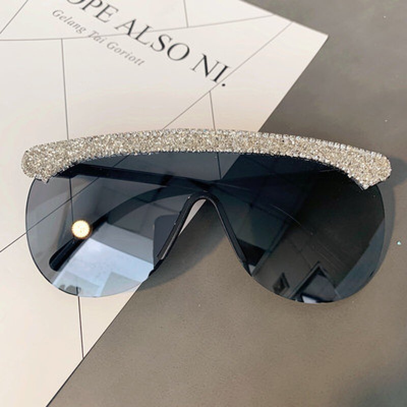 Half Frame Sunglasses Factory - Fashion Luxury Oversized Vintage Semi-Rimless Diamond