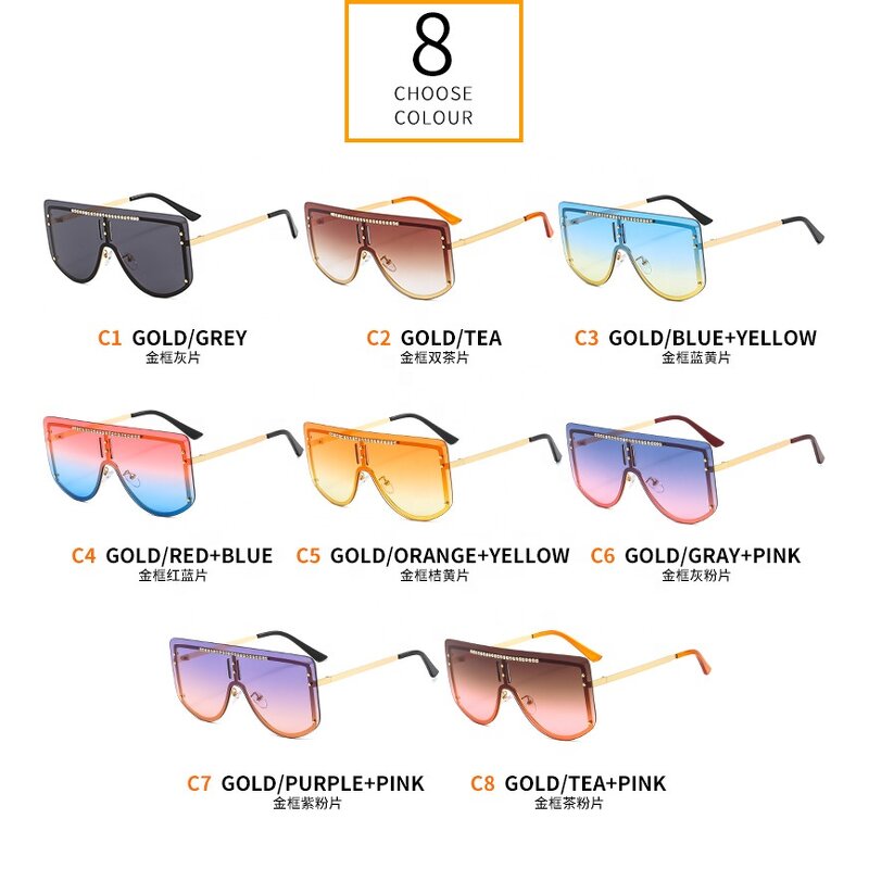 One Piece Sunglasses Factory - Latest Fashion Metal Rimless Women Oversized for Men