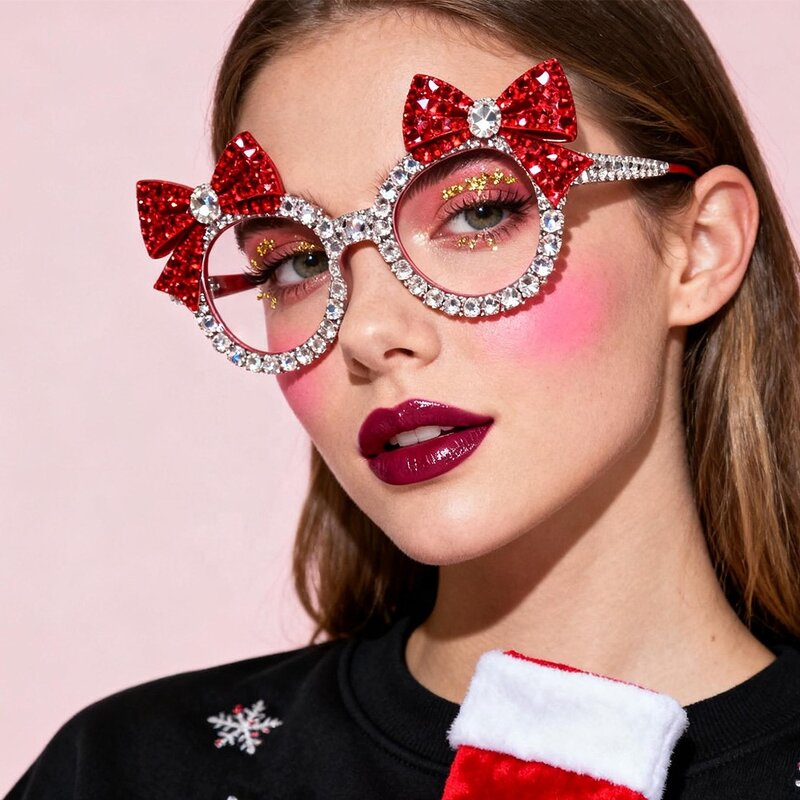 Rhinestone Glasses Manufacturer - OEM Custom Lensless Halloween Christmas Accessories