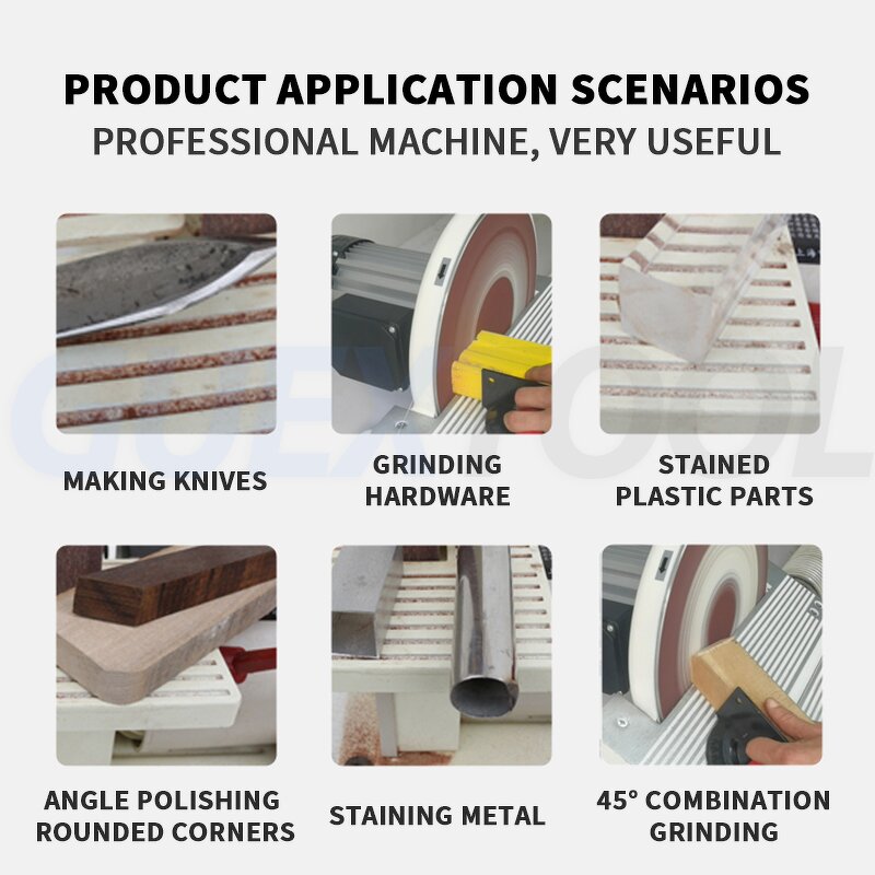 Disc Polishing Machine Manufacturer - 12 Inch Desktop Metal with Sandpaper 750W 0-45 Angle