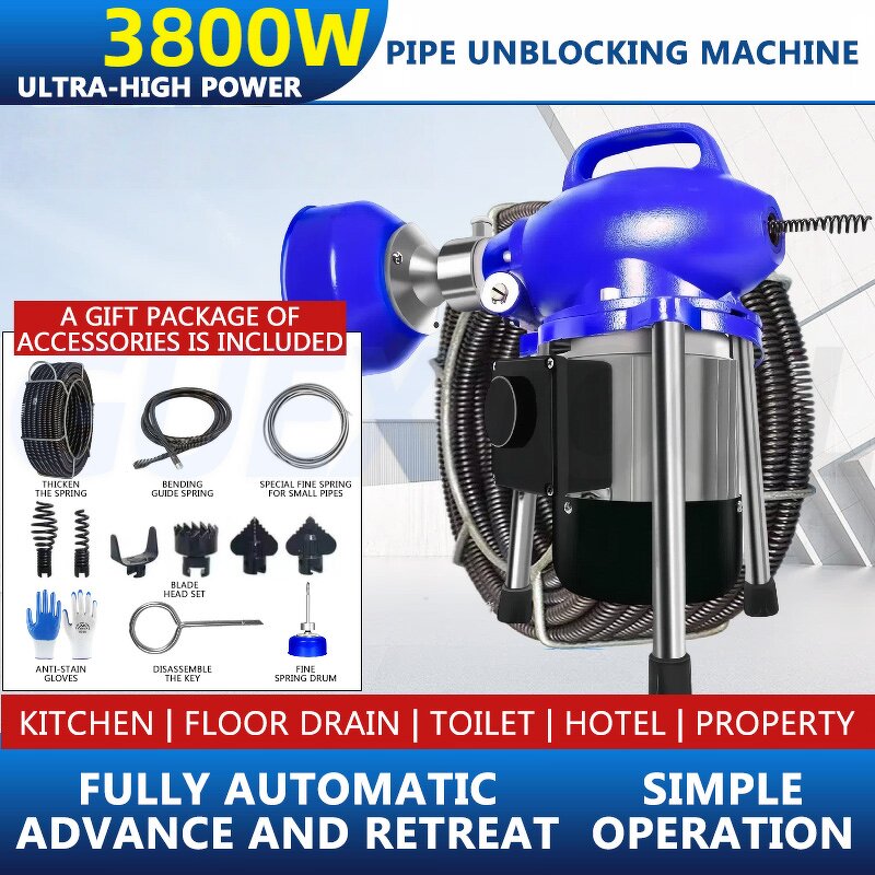 Pipeline Dredging Machine Supplier - Electric 220V Sewer Kitchen Unclogger 40M Clearing