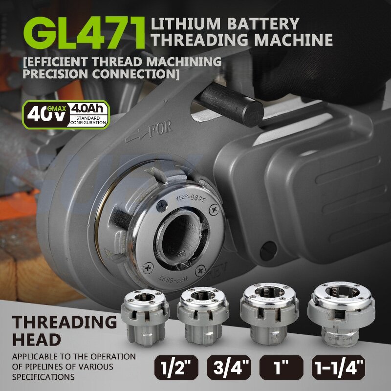 Threading Machine Factory - Electric Lithium Ion for Steel Pipe Tapping 40V Brushless