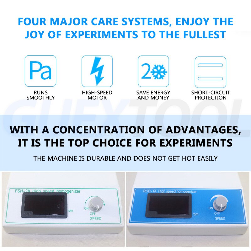 Homogenizer Supplier - Exuan RCD-1A Adjustable High-speed Emulsifier Disperser 220W