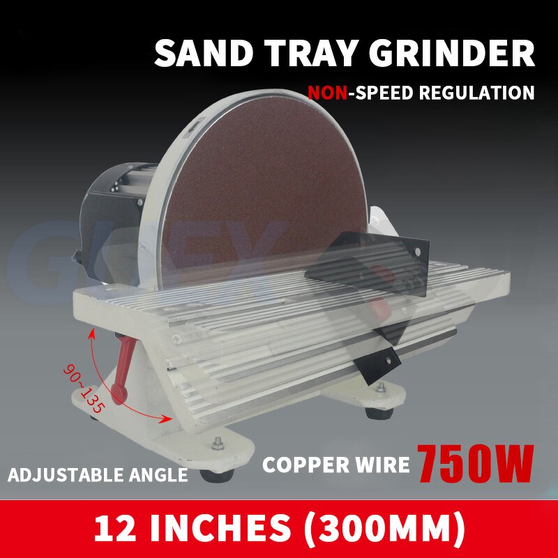 Disc Polishing Machine Manufacturer - 12 Inch Desktop Metal with Sandpaper 750W 0-45 Angle