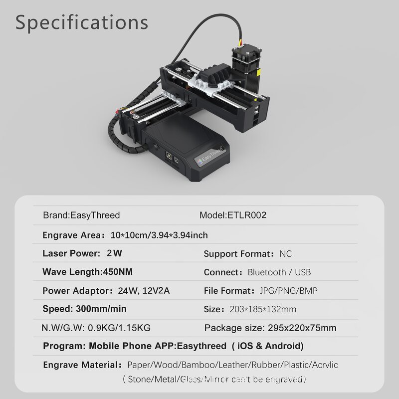Laser Engraving Machine Manufacturer - 2W Wood Bluetooth Mini for Metal Cell Phone Case