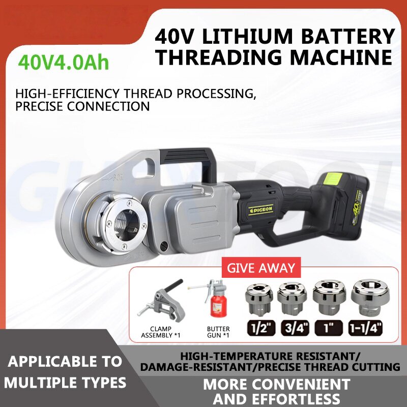 Threading Machine Factory - Electric Lithium Ion for Steel Pipe Tapping 40V Brushless
