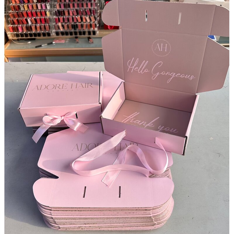 Corrugated Gift Box Factory - OEM 2025 Custom Printing Rigid Pink