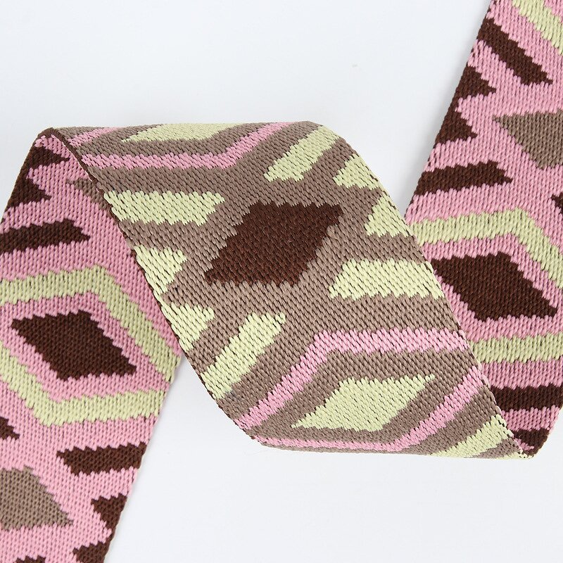 Jacquard Belt Supplier - Ethnic Style 5cm Loop Pattern Embroidered Lace Woven Belt