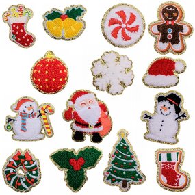 Embroidered Patches Factory - 3D Hot Melt Adhesive Twill Christmas Design for Hats
