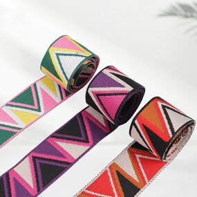 Jacquard Ribbon Supplier - 5CM Triangle Geometric Pattern for Luggage Bag Handbag Strap