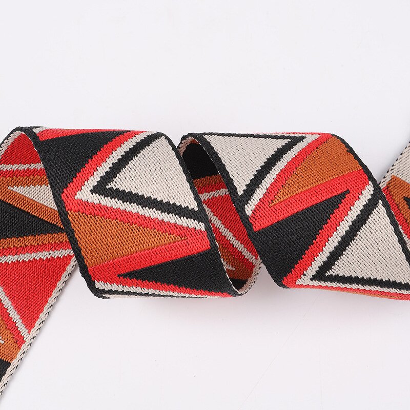 Jacquard Ribbon Supplier - 5CM Triangle Geometric Pattern for Luggage Bag Handbag Strap